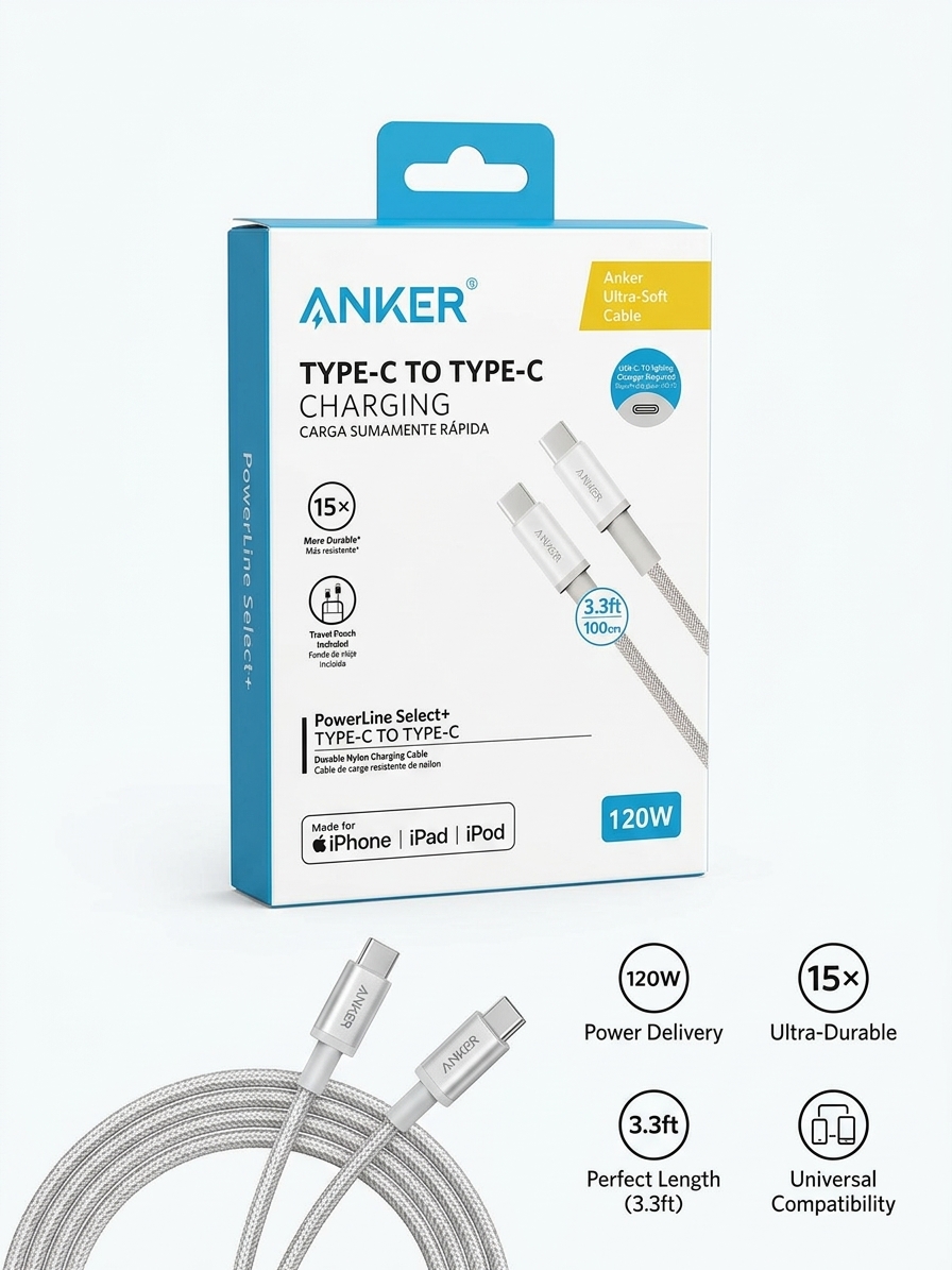 كابل ANKER TYPE-C للشحن السريع